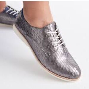 Rollie derby Metallic Silver Oxfords / Flats Size 38